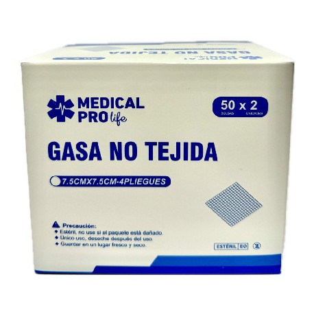 Gasa No Tejida Estéril 7,5 x 7,5 cm (50 unidades)